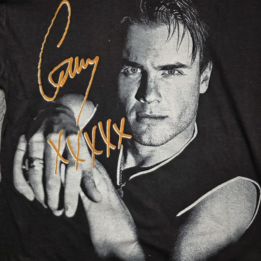 VTG Gary Barlow Tour T-Shirt Men's *L* Black Double Sided Graphic IM 90s Pop Tee